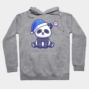 Cute Panda Winter With Beanie Hat Cartoon Hoodie